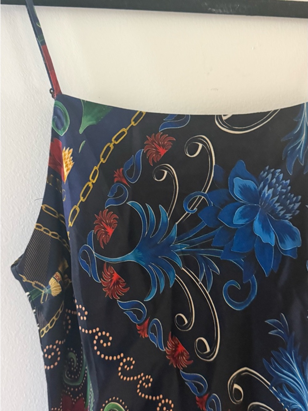 FARM Rio Black Floral Patchwork Slip Maxi Dress M New - Picture 6 of 8